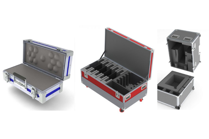 A variety of custom shipping cases
